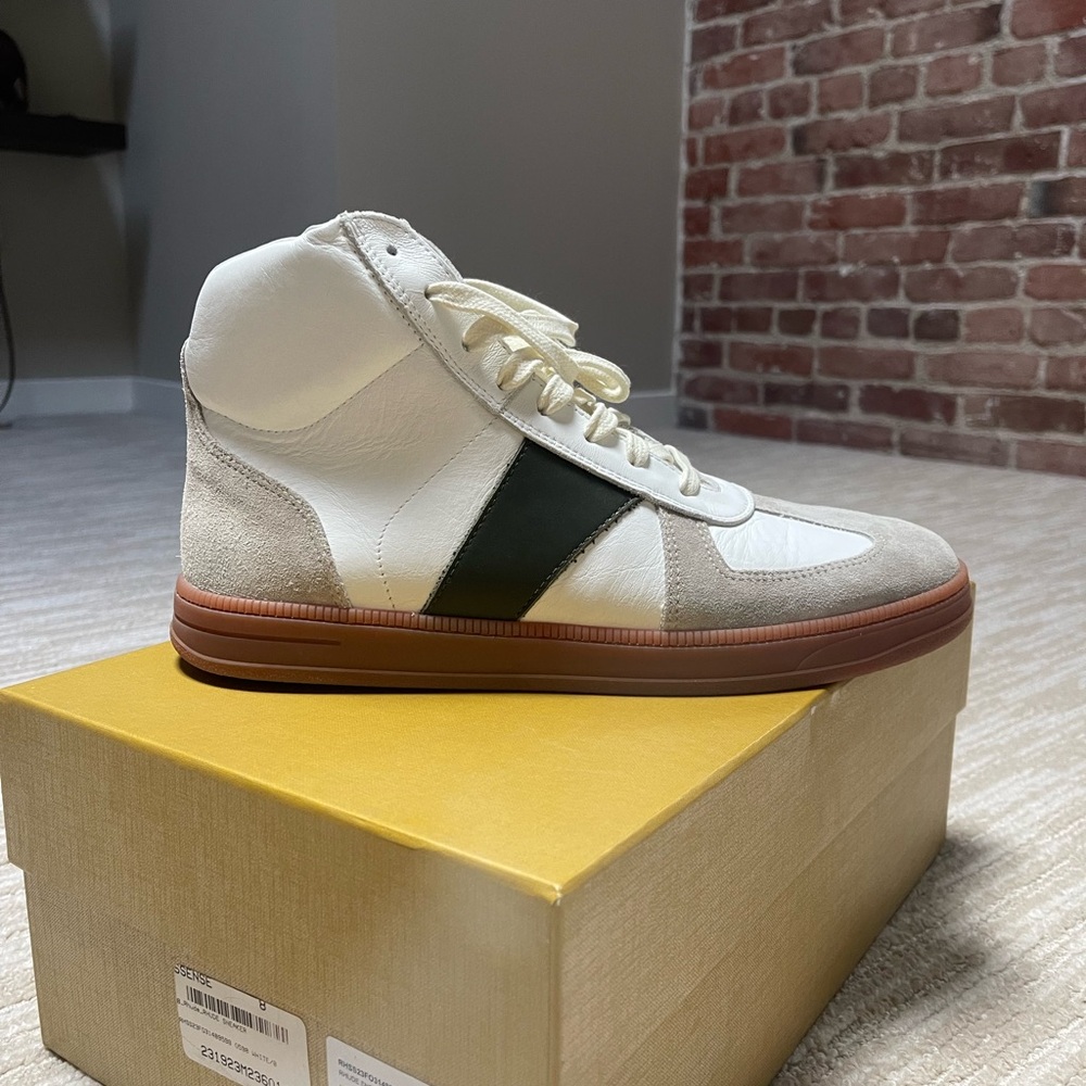 Rhude White and Gray High-Top Sneakers